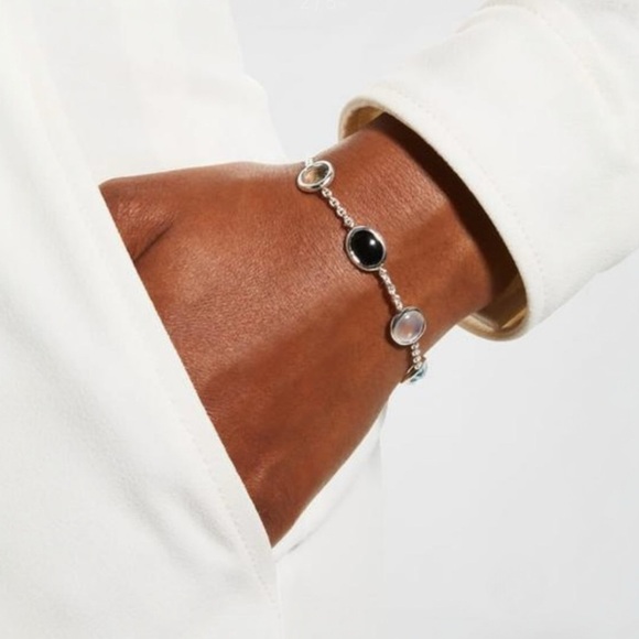 IPPOLITA LUCE 7-STONE CHAIN BRACELET IN STERLING SILVER MOTHER OF PEARL NEW - Picture 2 of 14